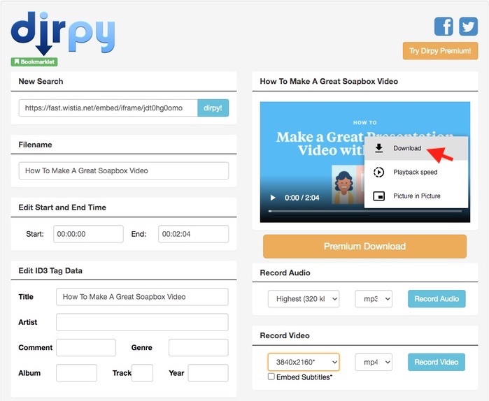 online wistia video downloader tubeoffline