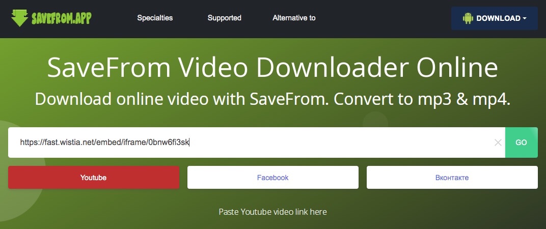 paste the url