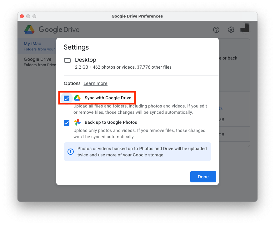 sync settings