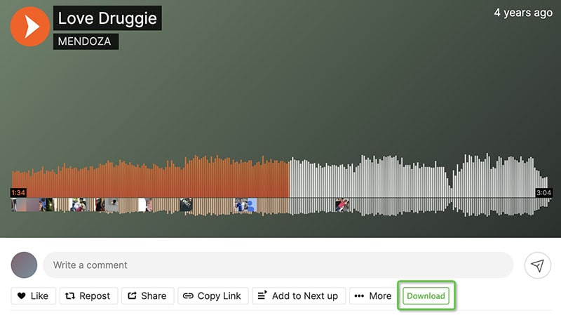 SoundCloud to Mp3 download button