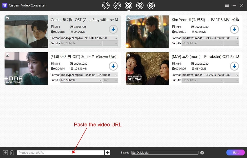 paste url