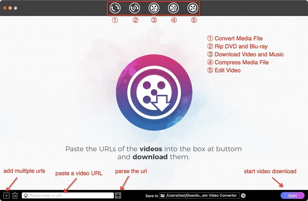 paste urls from YouTube