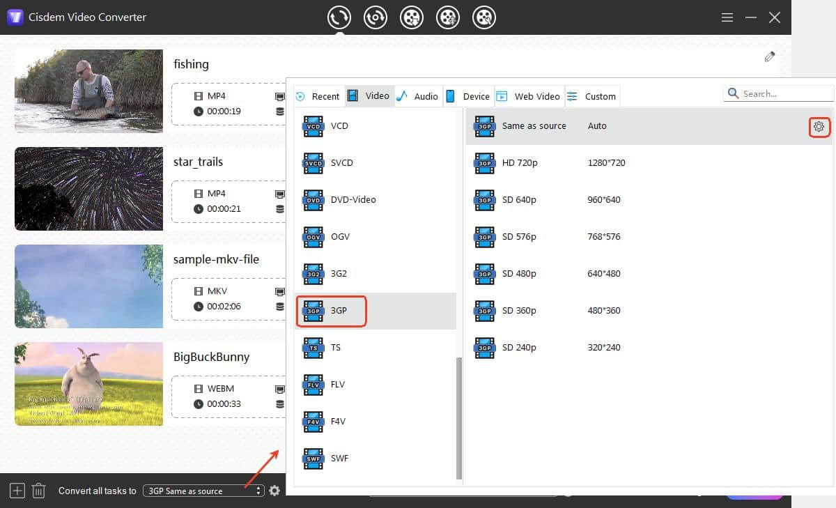 convert mp4 to 3gp