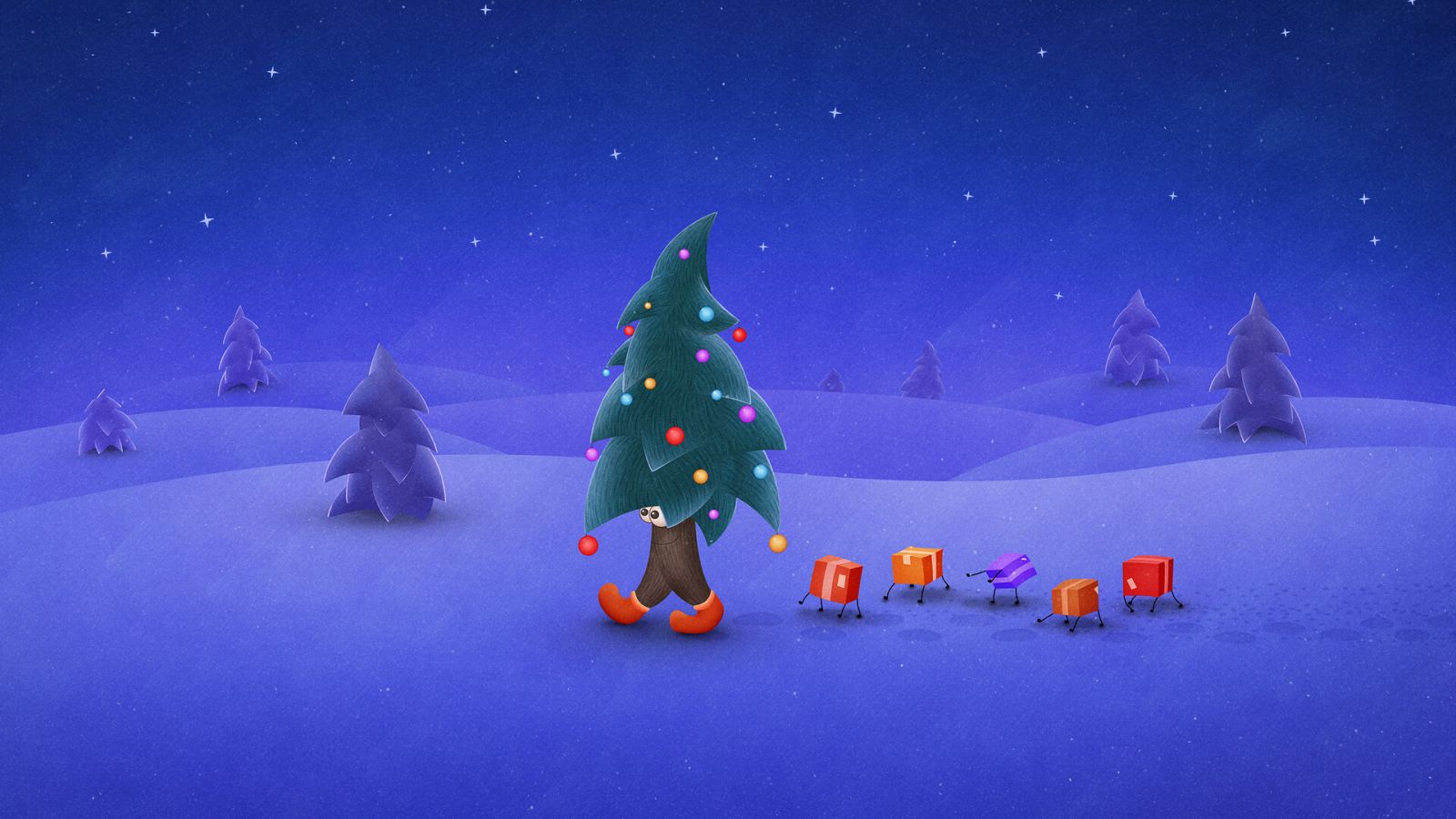 traveling Christmas tree wallpaper for mac